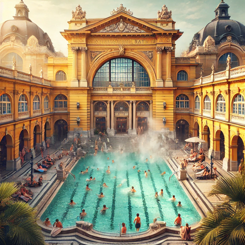 Relájate en los famosos baños termales de Budapest, como el Baño Széchenyi y el Baño Gellért. Disfruta de sus aguas curativas, impresionantes arquitecturas y una experiencia de bienestar única.