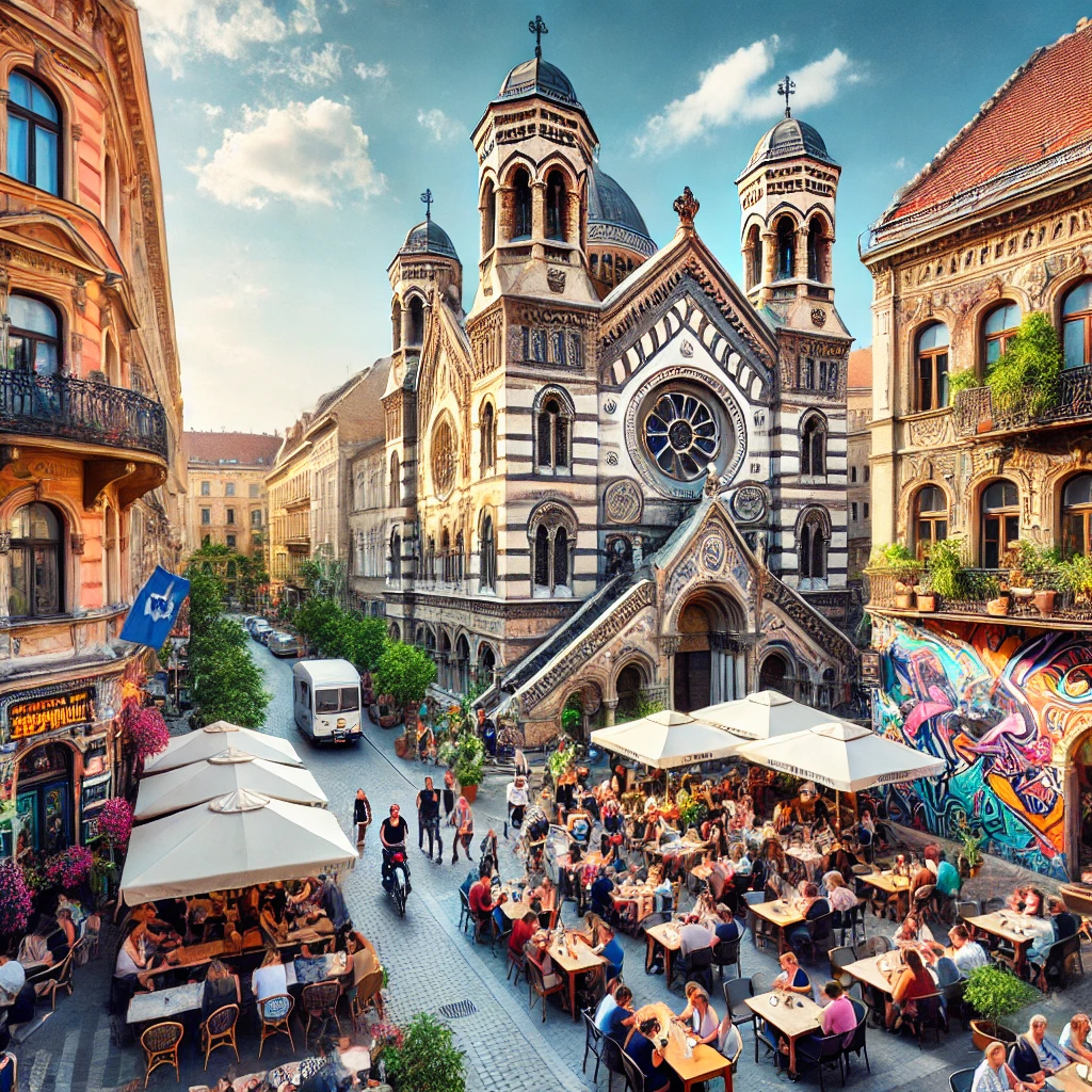 Descubre el vibrante Barrio Judío de Budapest, un lugar lleno de historia, cultura y vida nocturna. Explora sus sinagogas, bares de ruinas y la rica mezcla de lo antiguo y lo moderno.