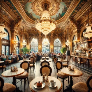 Descubre los encantadores cafés históricos de Budapest, donde la belleza arquitectónica y el café se combinan con deliciosos postres tradicionales húngaros como el strudel.