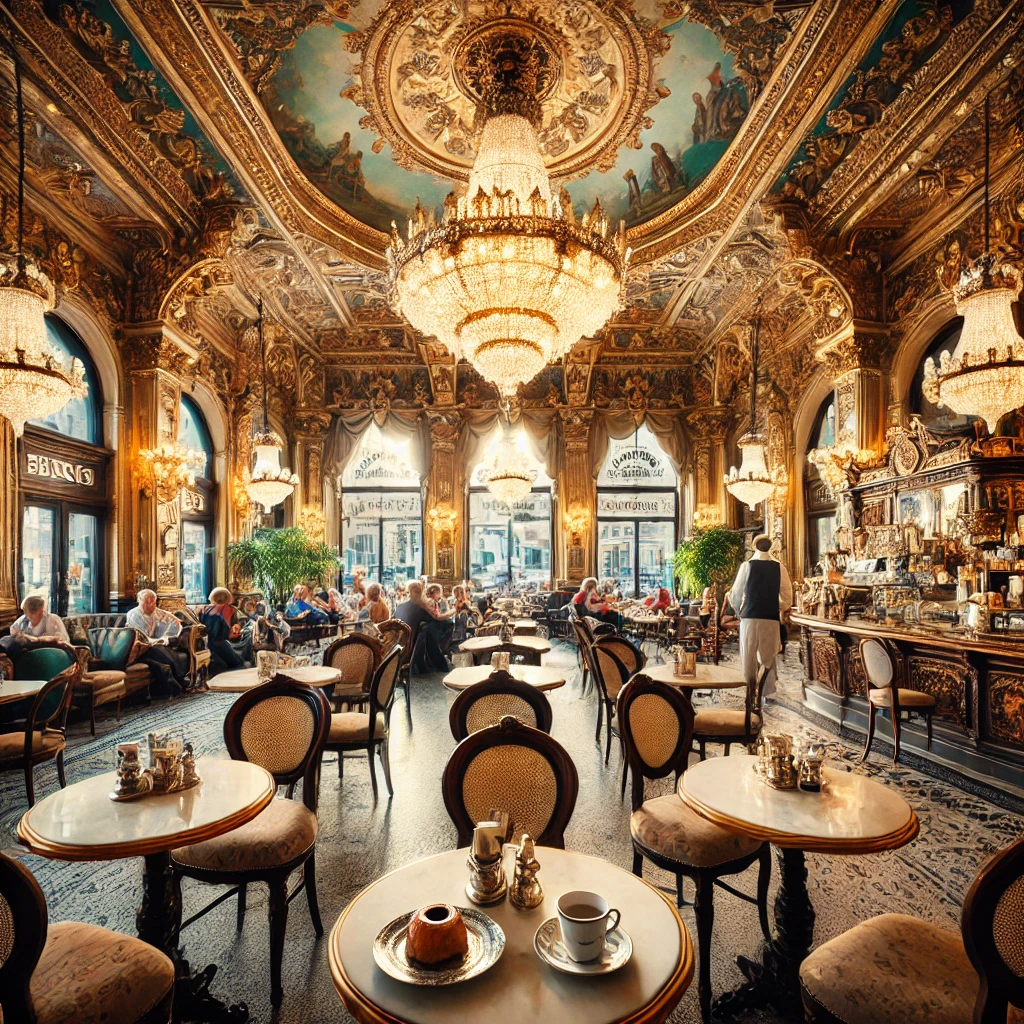 Descubre los encantadores cafés históricos de Budapest, donde la belleza arquitectónica y el café se combinan con deliciosos postres tradicionales húngaros como el strudel.