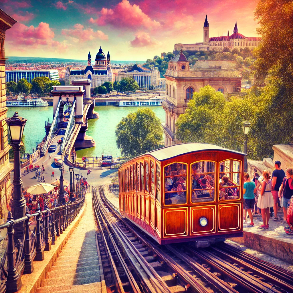 Descubre el icónico funicular de Budapest, la mejor manera de subir al Castillo de Buda mientras disfrutas de espectaculares vistas del Danubio y el Puente de las Cadenas.