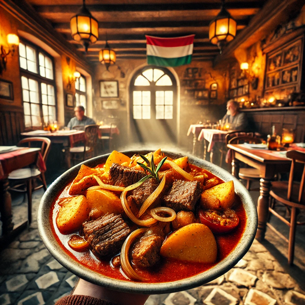 Descubre el auténtico goulash en Budapest, un guiso tradicional húngaro de carne, paprika y patatas, perfecto para disfrutar en restaurantes típicos de la ciudad.