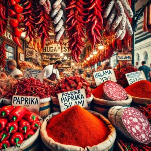 Descubre la auténtica paprika y los deliciosos salamis húngaros en Budapest, productos tradicionales que reflejan la rica gastronomía del país.