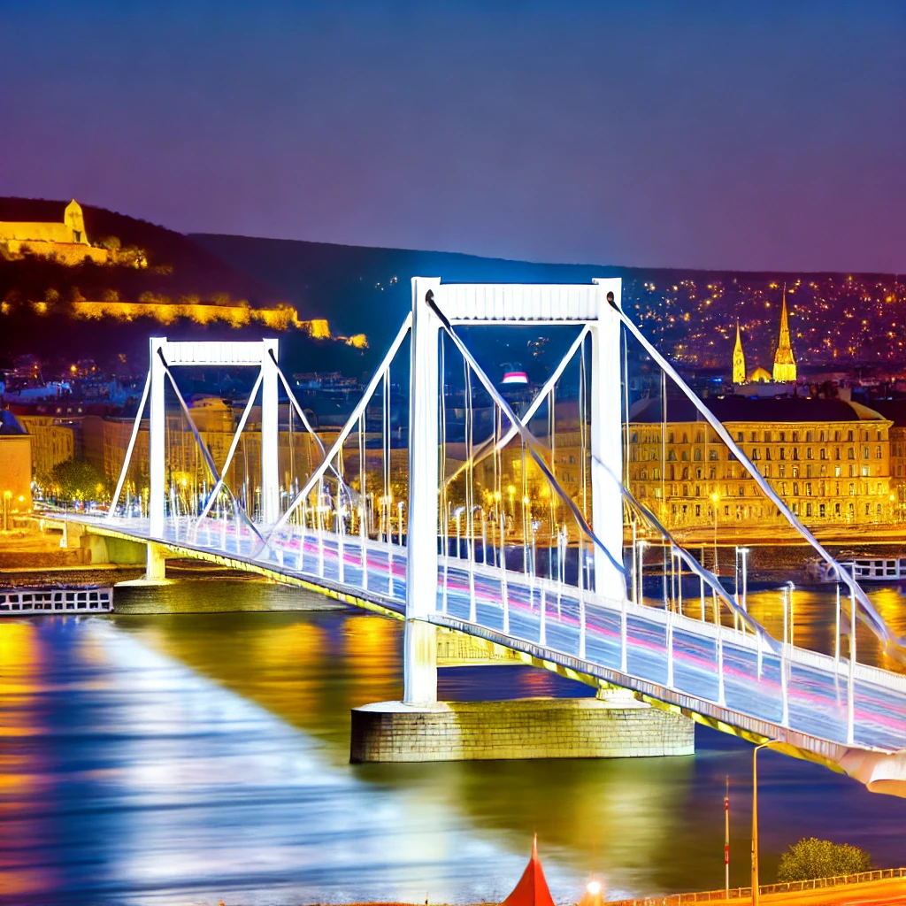 Descubre el histórico Puente de Isabel en Budapest, una joya arquitectónica que conecta Buda y Pest, ofreciendo impresionantes vistas del Danubio y la ciudad.